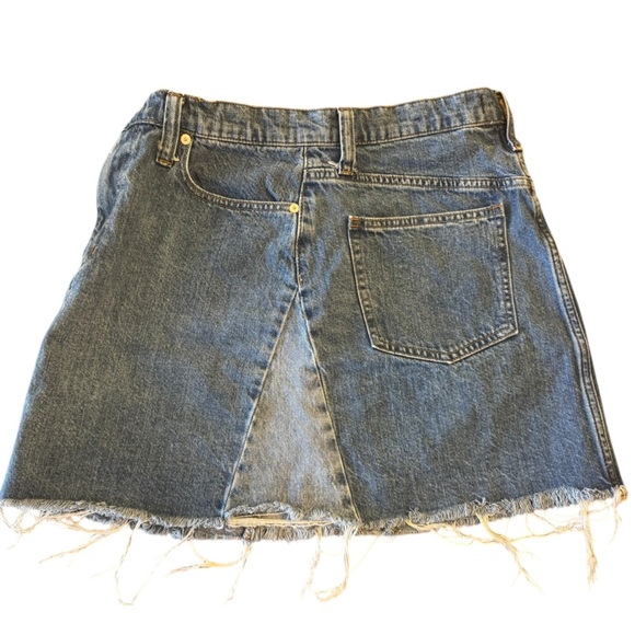 Madewell Women's Denim Cut Off Mini Skirt Blue Y2K Preppy Fetch Distressed Sz 29 - Picture 5 of 10